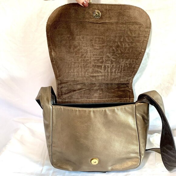 SHARIF Metallic Brown Orange Woven Shoulder Bag Flap Square Tote Bag 80’s VTG - Picture 12 of 15